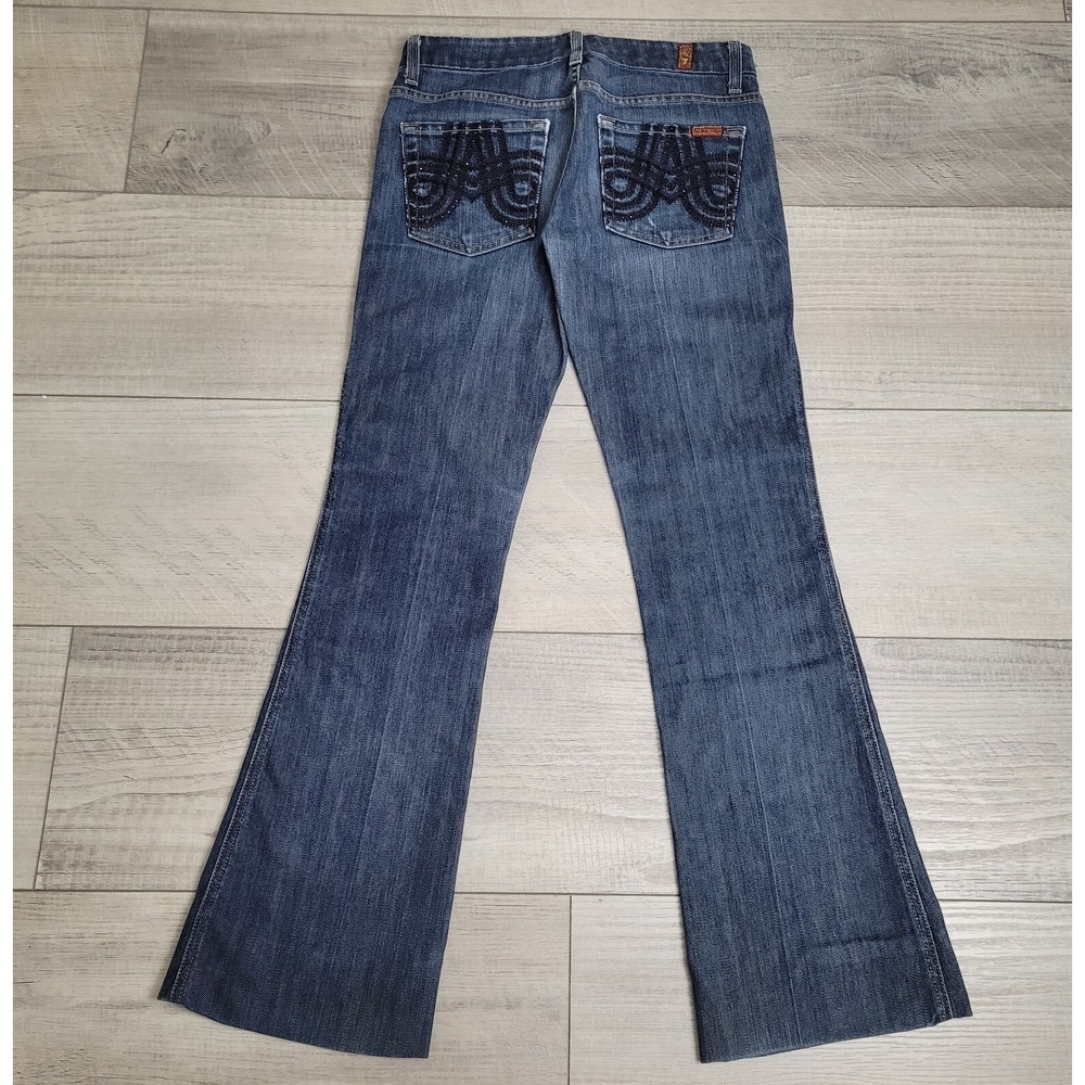 7 FOR ALL MANKIND Jeans Womens 27 "A Pocket" Boot Cut Demin Flare Cowboy Western - Picture 11 of 16